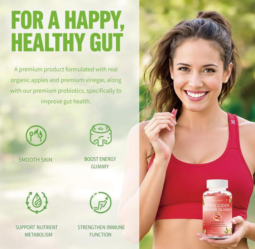 (Re Lierre Official 1 Pack 60 Caps)Apple Cider Vinegar Gummies with Vitamin B12 for Normal Energy Levels and Gut - Dietary Supplement