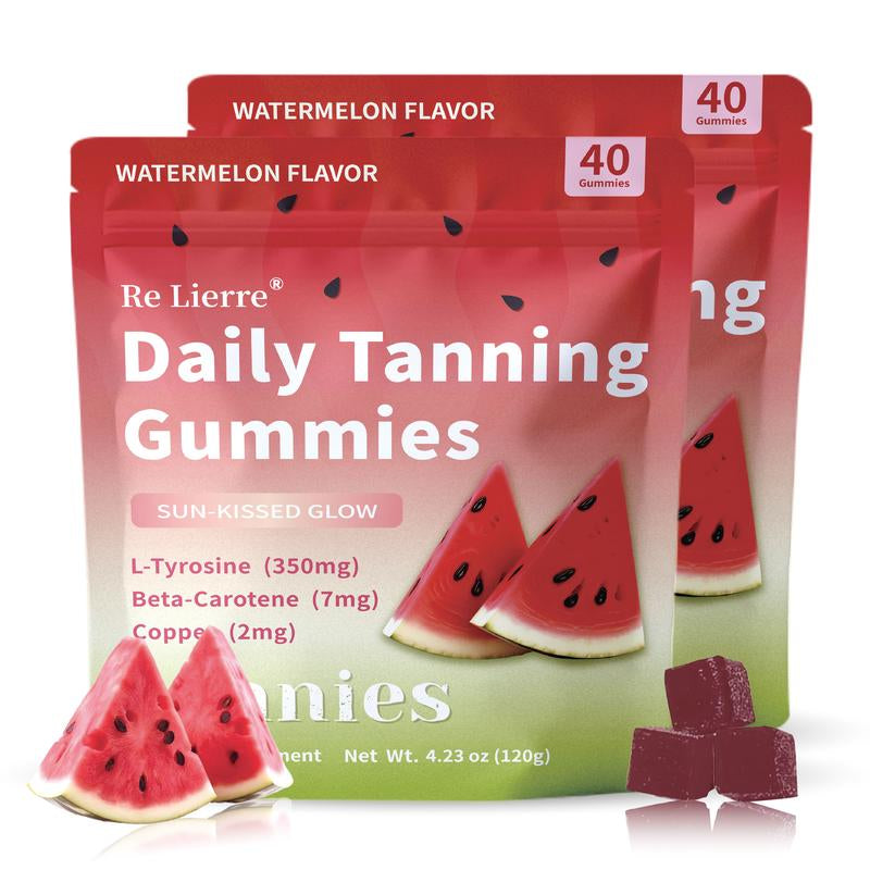 Daily Natural Tanning Gummies | Women | Self Tan Bronzing Skin Supplement | Lycopene, Beta Carotene | Vegan & Non-Gmo | Astaxanthin, Vitamins, 40 Ct, Sun-Free