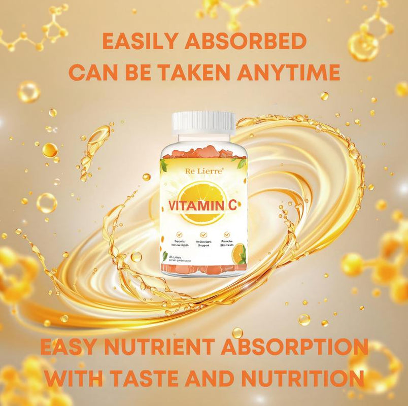 Re Lierre Vitamin C Gummies - Immune Support & Antioxidant Soft Candies with Natural Berry Flavor - Family-Friendly Stress Relief & Energy Booster for Active Lifestyles - Fitness, Healthcare