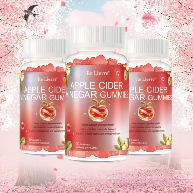 (Re Lierre Official 1 Pack 60 Caps)Apple Cider Vinegar Gummies with Vitamin B12 for Normal Energy Levels and Gut - Dietary Supplement