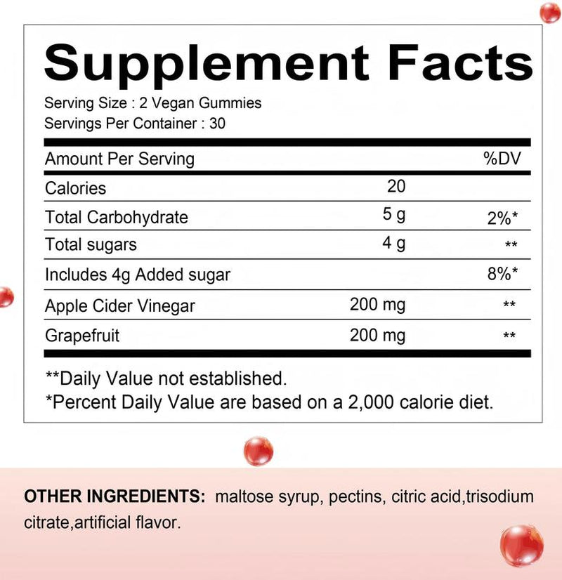 (Re Lierre Official 1 Pack 60 Caps)Apple Cider Vinegar Gummies with Vitamin B12 for Normal Energy Levels and Gut - Dietary Supplement